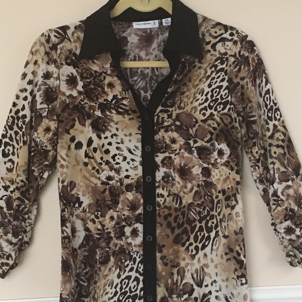 Susan Graver Animal Print Top